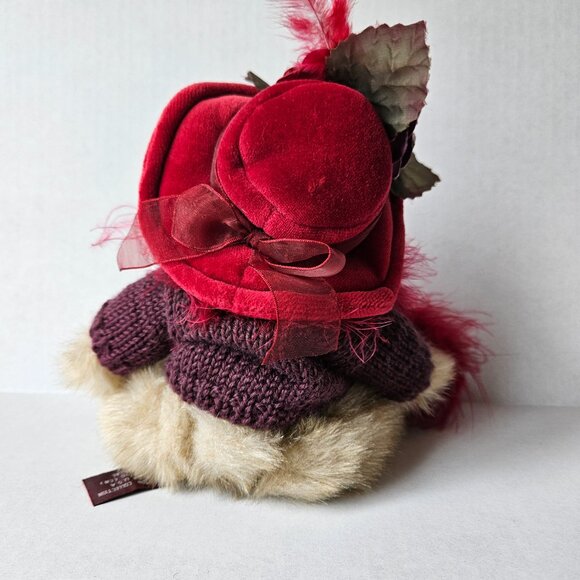 The‎ Bearington Collection "Duchess of Plume" Jointed Teddy Bear Red Hat Society - Picture 2 of 9